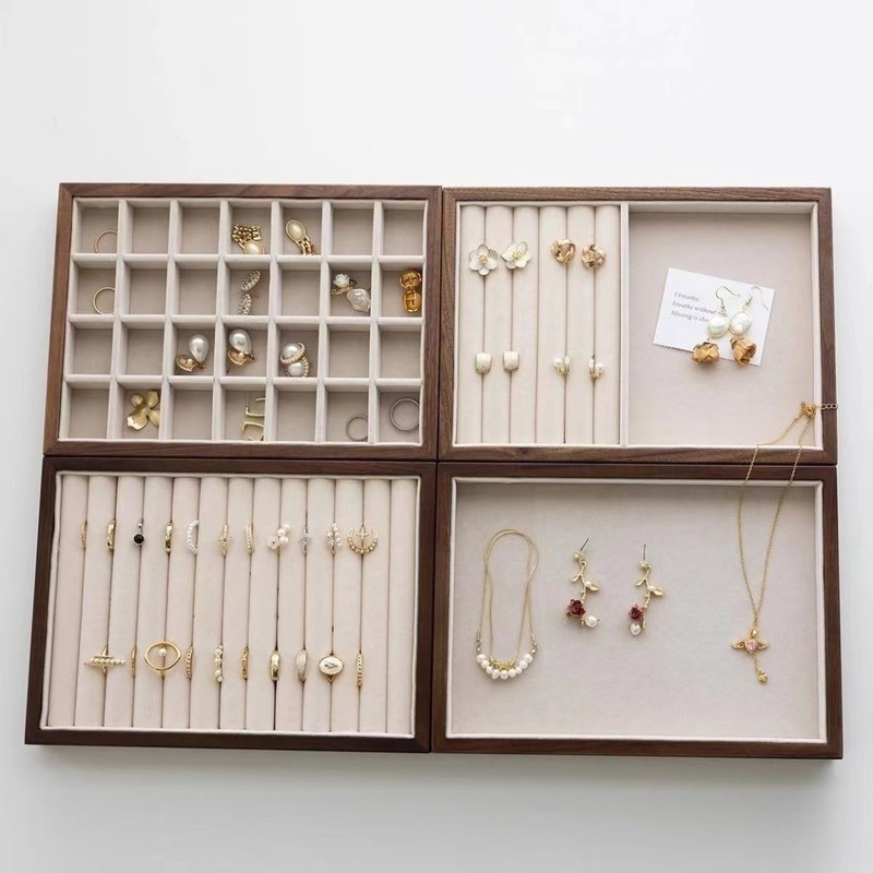 黒胡桃木アクセサリー展示盤木製ネックレスピアスアクセサリー展示盤insアクセサリー盤指輪収納ケース|undefined