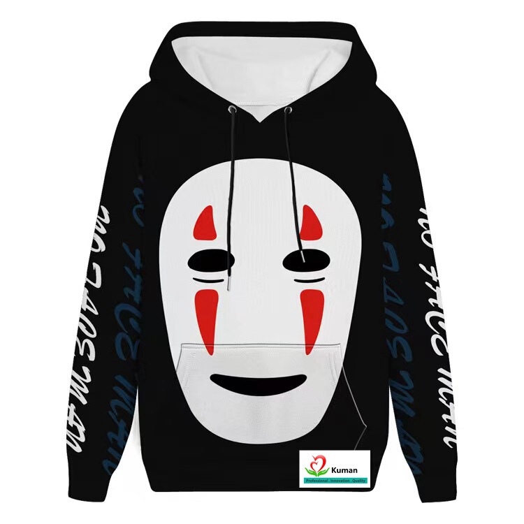 Cross-border foreign trade new 3D digital printing Totoro series men's and women's fashion trend long sleeve hooded sweater