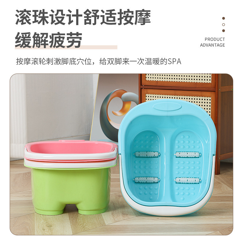 家用加厚足浴桶居家塑料洗脚桶带轮子泡脚桶批发按摩洗脚盆泡脚盆|undefined