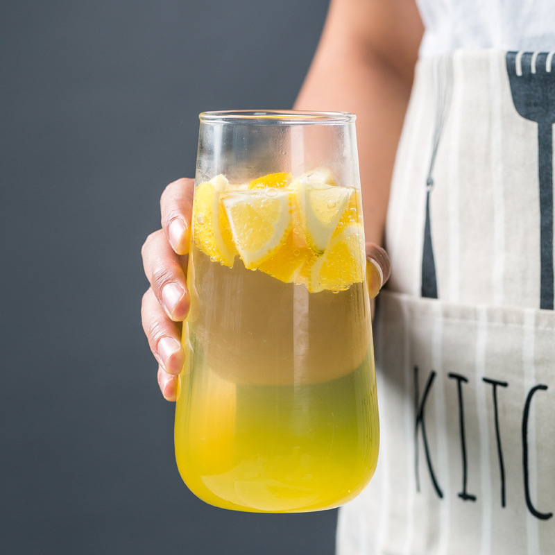 High borosilicate single-layer glass cup, transparent glass teacup, juice, milk cup for men and women, office, home use, water drop cup