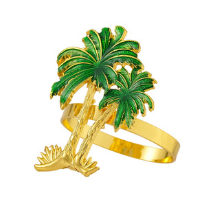 Hotel Western Restaurant Hawaiian Coconut Tree Napkin Buckle Summer Party Napkin Ring Metal Napkin Ring Manufacturer Wholesale