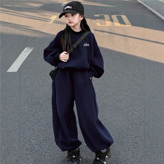 女童卫衣套装秋2025新款儿童又酷又飒衣服女孩大童秋装韩系运动服