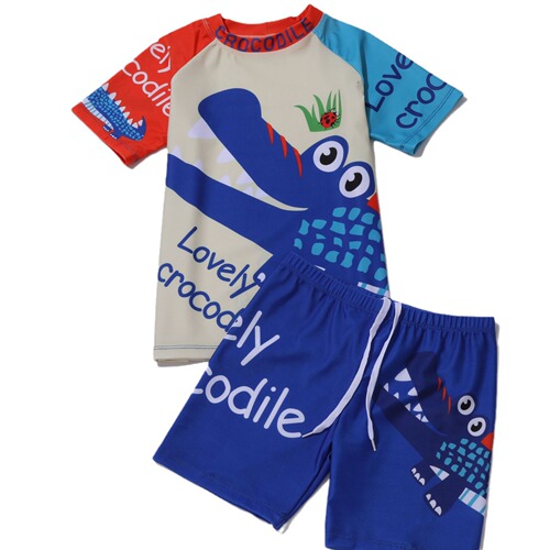 Cartoon Children's Swimwear for Boys, Unisex, S, M, L, Flat-Footed, Separate Swimwear, Quick-Drying Swim Trunks Set, Very Cute