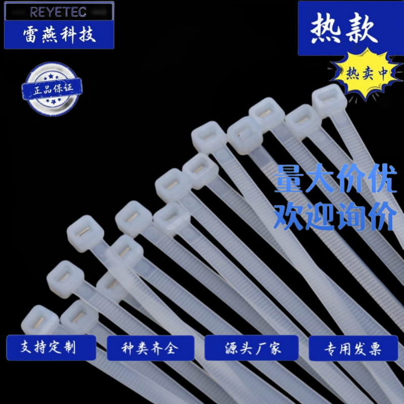 REYETEC 雷燕科技 PP扎带 CV-200T白色-尼龙扎带 电工扎带