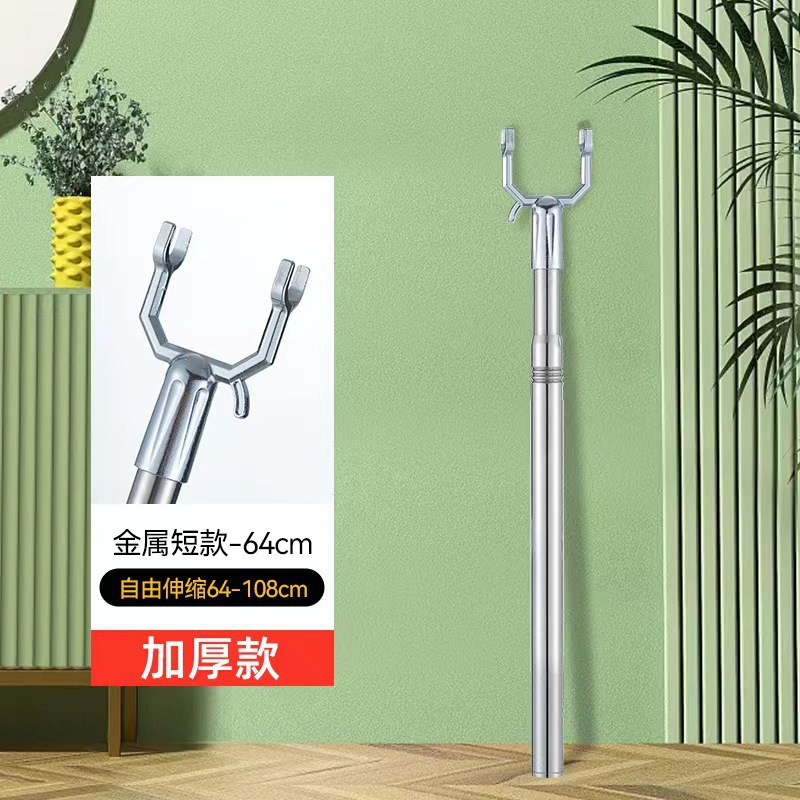 varilla de secado de acero inoxidable retráctil una tenedor de ropa doméstica varilla de secado para colgar percha de ropa varilla de soporte fija alargada image 7