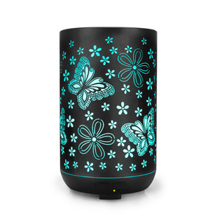 Butterfly aromatherapy machine cross-border household appliances Ultrasonic Atomization iron aromatherapy machine 350ml humidifier colorful aromatherapy lamp