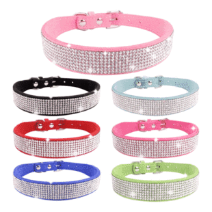 Pet Collar Rhinestone Dog Collar Engraved Nameplate Dog Collar Anti-loss Detachable Flower Cat Scarf