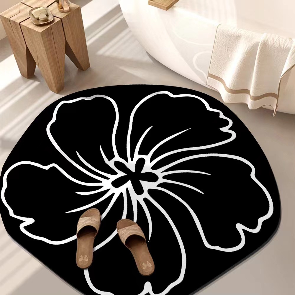 Luxury Camellia Carpet Irregular Shape Water Absorbing Non Slip Floor Mat Living Room High End Bedroom Bedside Carpet_voghion.com