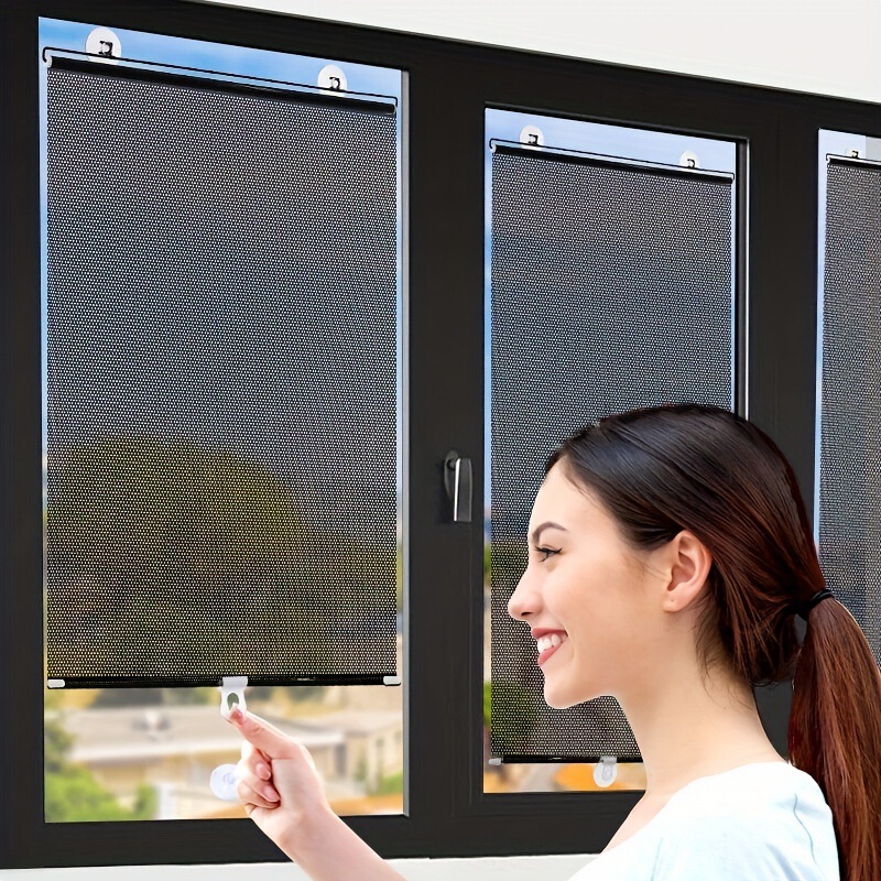 Cross-Border Retractable Sunshade Curtain, Window Blackout Curtain, No-Drill Balcony Sun Protection Gadget, Bathroom and Office Heat Insulation Cross-Border Retractable Sunshade Curtain, Window Blackout Curtain, No-Drill Balcony Sun Protection Gadget, Bathroom and Office Heat Insulation