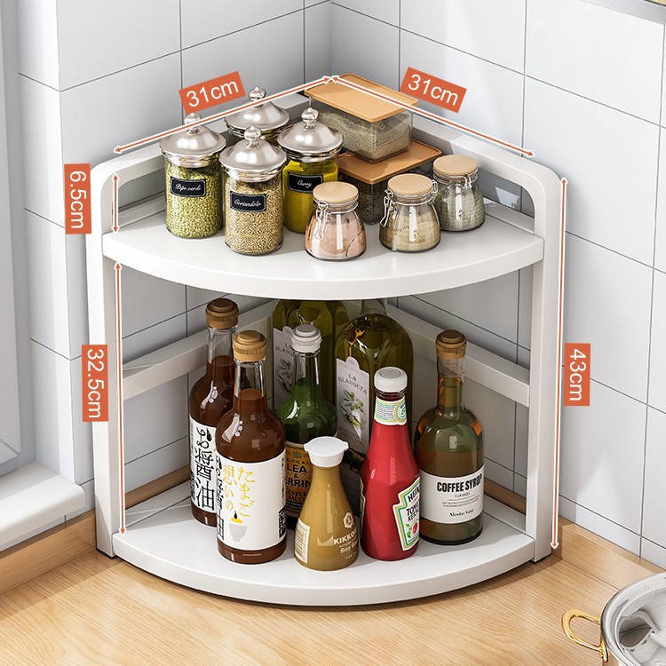 Estante de la cocina Mesa esquina triángulo condimento estante de la esquina condimento multifuncional estante condimento estante de almacenamiento
