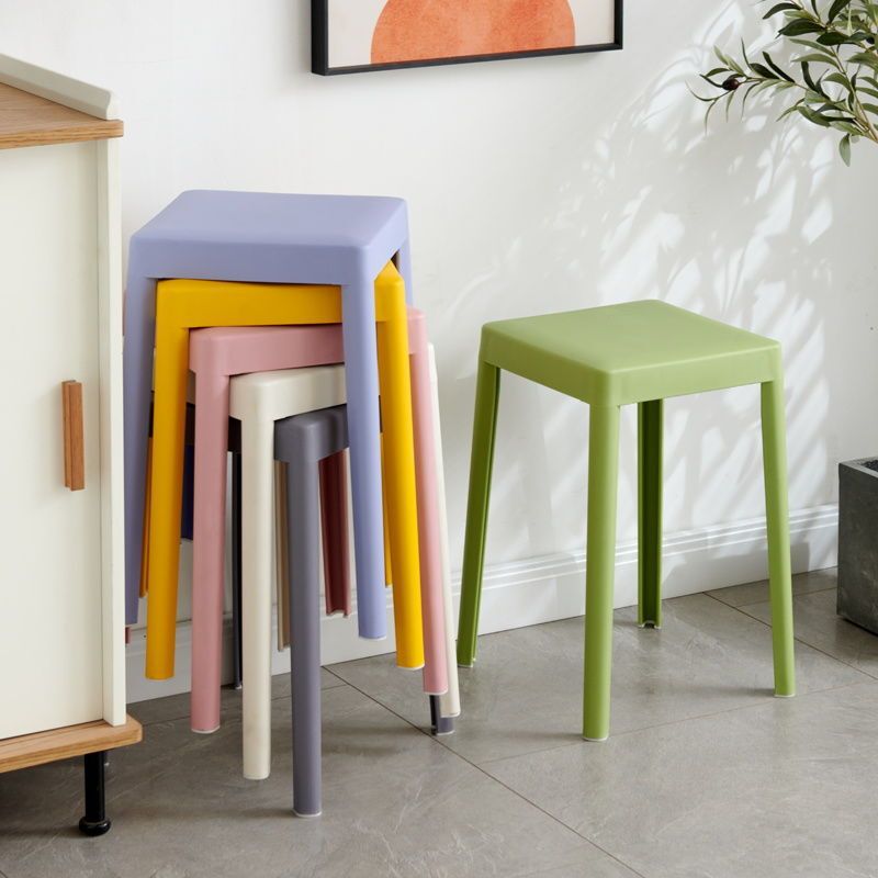 Plastic Stool Household Living Room Chair Thickened Dining Table Stool High Stool Economical Rubber Stool Extra Thick Square Stool Plastic Stool Household Living Room Chair Thickened Dining Table Stool High Stool Economical Rubber Stool Extra Thick Square Stool