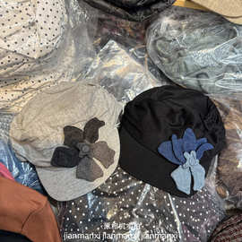 韩系拼色花朵贝雷帽女春夏季薄款遮阳百搭鸭舌帽显脸小文艺报童帽