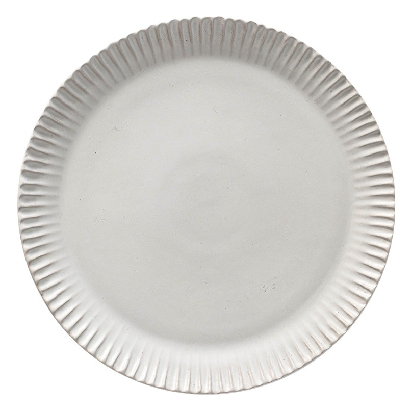 Una colección de muchos platos de carne, platos grandes de cerámica retro de alto valor, platos redondos para el hogar, platos de pasta occidental al por mayor