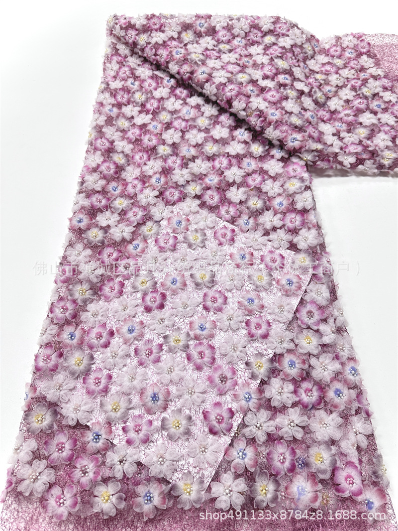 Fabricante nuevo 3D pequeña tela de flores y cuentas ins red con un vestido fresco pequeño vestido de tela de moda