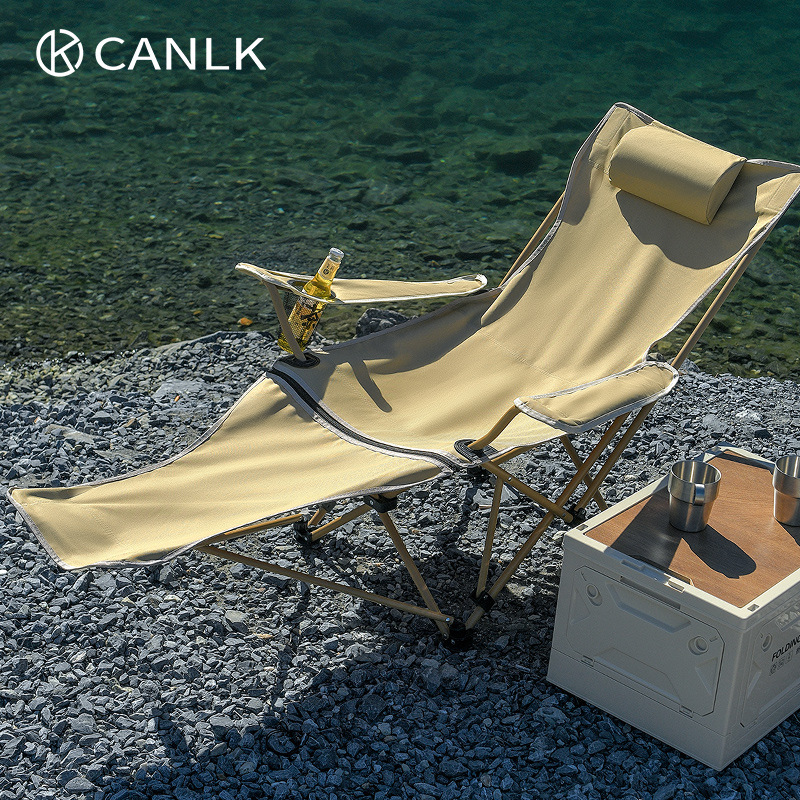 Folding Chair Folding Outdoor Lazy Moon Camping Chair Recliner Portable Lunch Break Leg Rest Fishing Picnic Stool