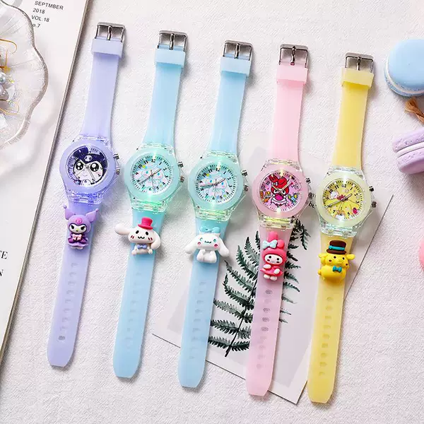Soft Watch Children's Luminous Electronic Primary School Boys and Girls Infants Waterproof Cartoon Doll Quartz Watch