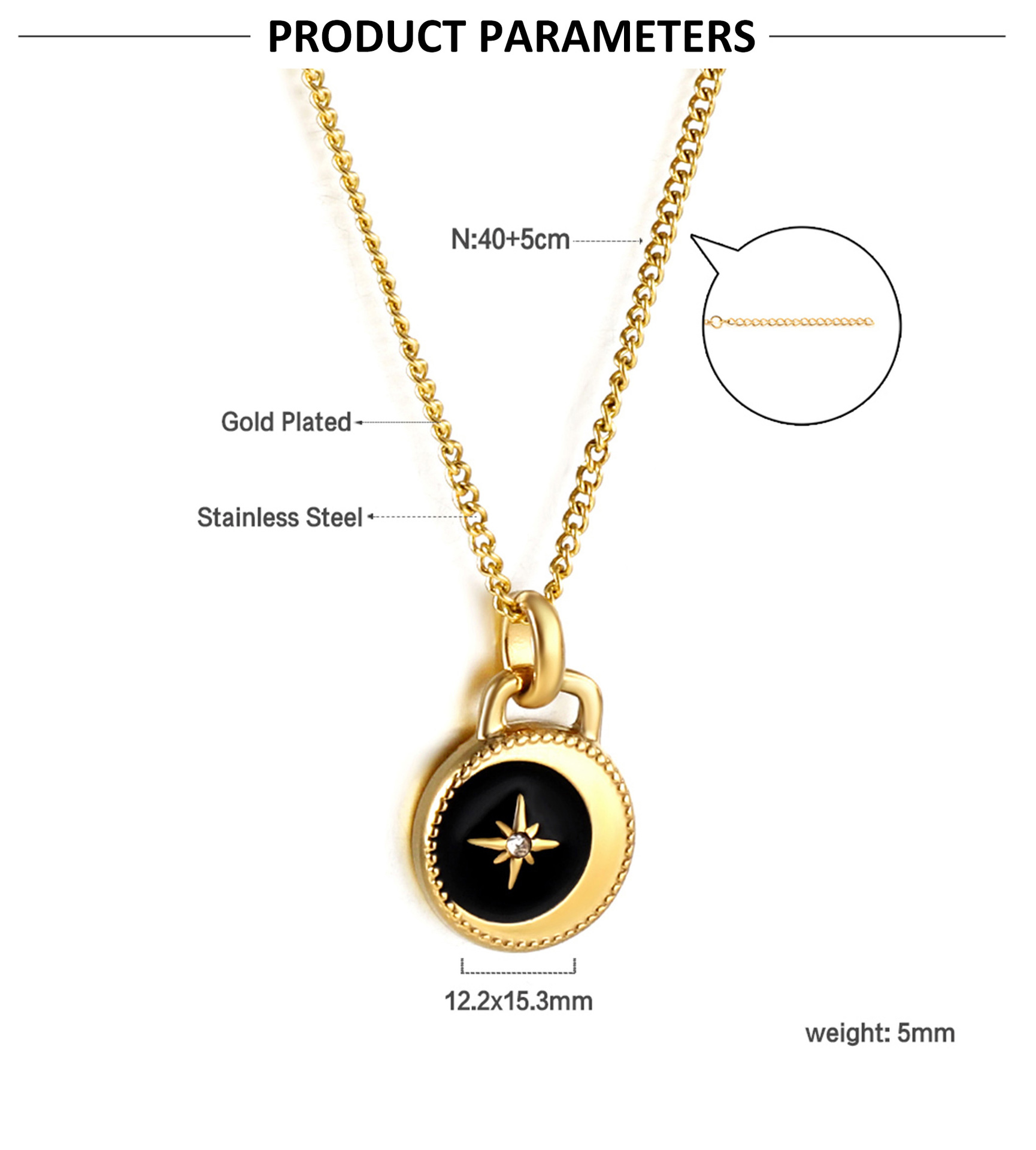 Retro Geometric Stainless Steel Titanium Steel Plating Inlay Rhinestones Pendant Necklace display picture 1