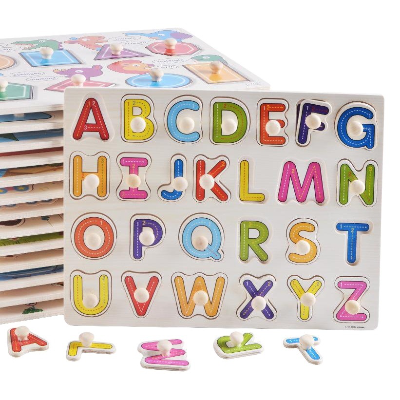 Tablero de mano de madera para niños animal digital rompecabezas tridimensional rompecabezas bloques de construcción muñeca juguete venta al por mayor puesto transfronterizo años de edad