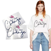 短袖服装字母镂空印花图案烫图女童T恤卡通logo烫印画热转印烫画