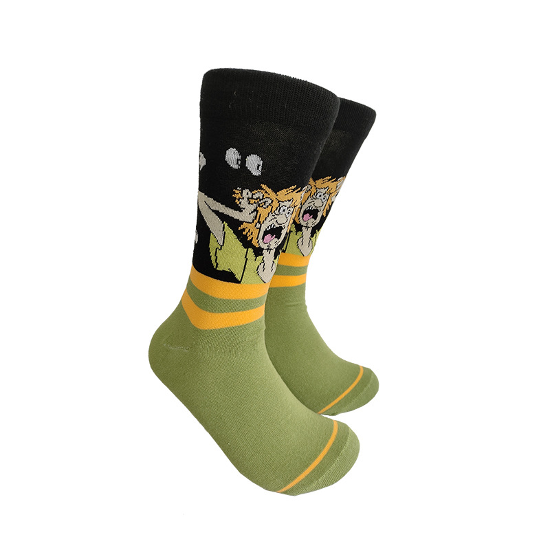 Calcetines de moda de dibujos animados de suministro de punto transfronterizo su Yu esponja bebé película hombres y mujeres calcetines de media pantorrilla