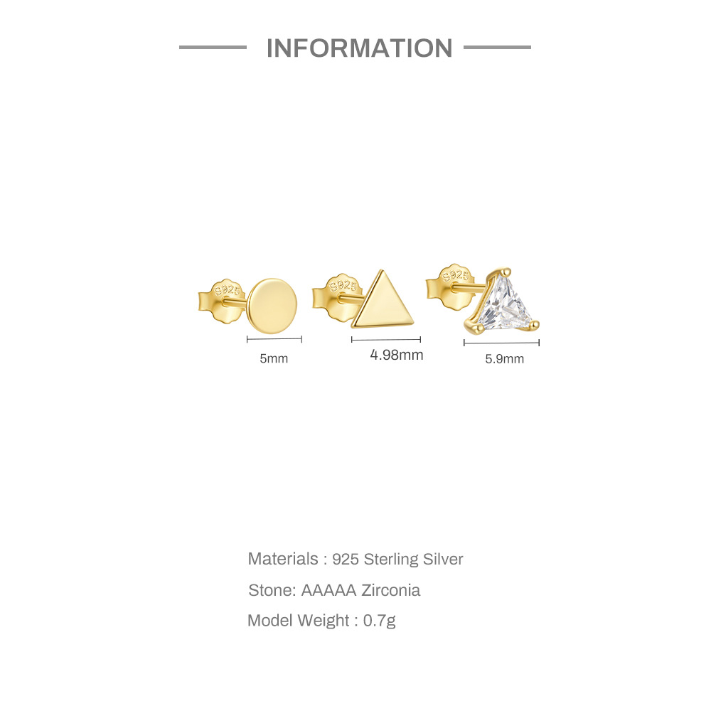 3g Weight Ear Studs Classification 1 Set Quantity Daily Occasion 925 Sterling Silver Material Star, Butterfly Pattern Women's Gender Plating Design Simple Style Style 1 Set 925 Sterling Silver Star Butterfly Ear Studs 4