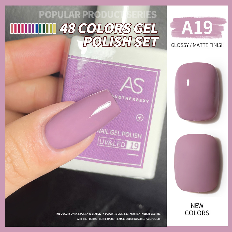 Una botella de pegamento de esmalte de uñas de un color 2022 nuevo verano popular 48-color Pequeño conjunto para el salón de uñas traje completo