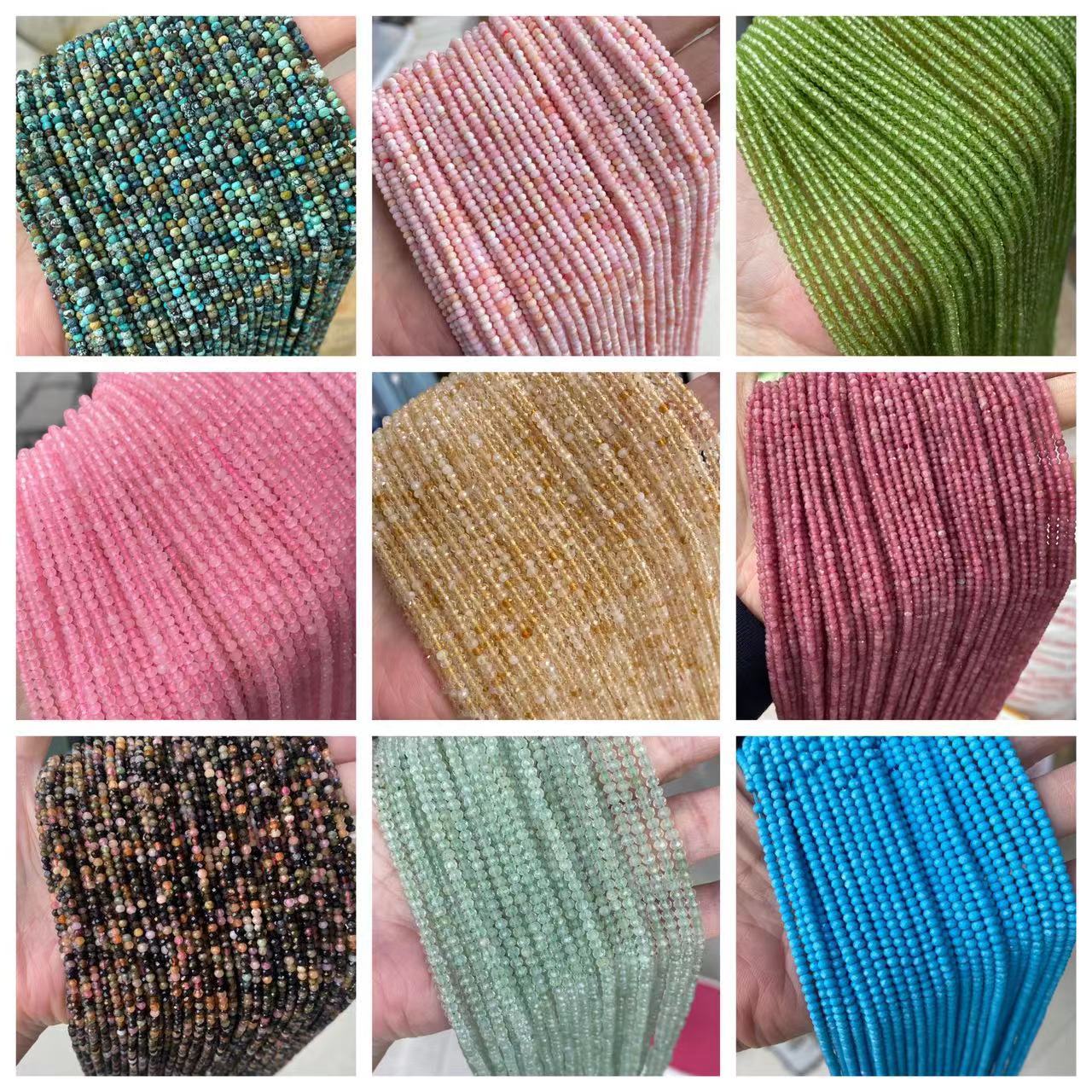 2*3mm natural stone cut angle abacus beads natural crystal cut angle beads manufacturer wholesale DIY jewelry accessories