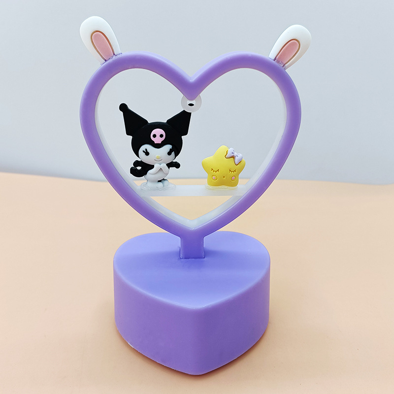 Mignon Coeur Petite Nuit Led Lampe De Table De Chevet Éclairage display picture 5