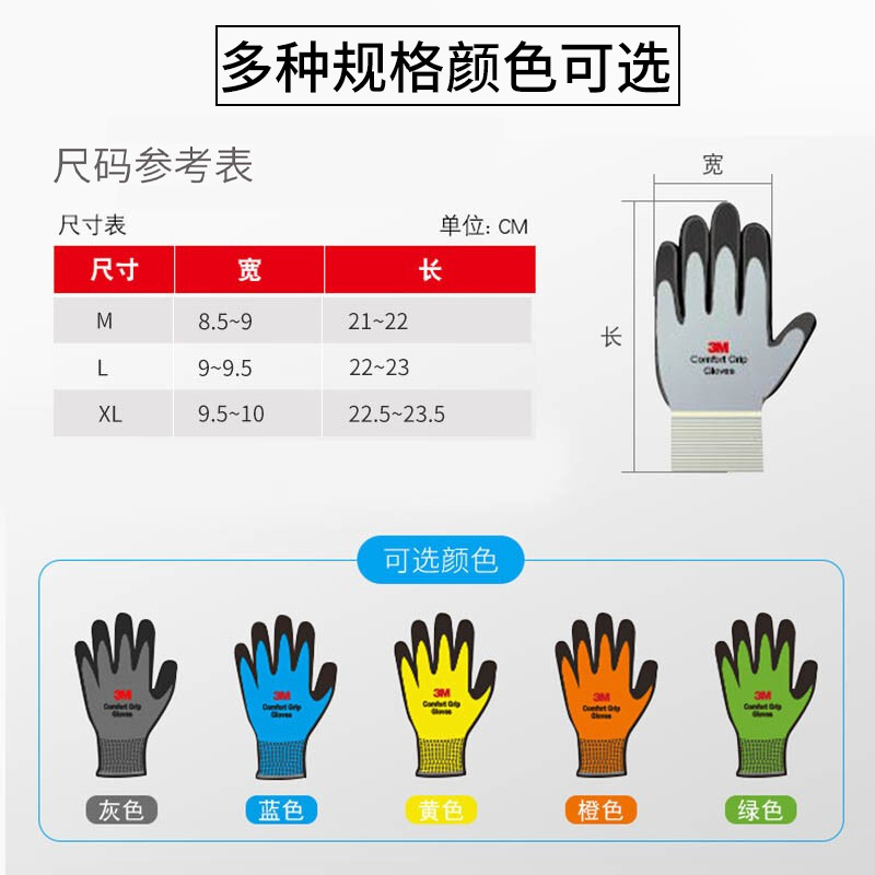 3M cómodo resistente al desgaste guantes industriales de trabajo guantes protectores de trabajo sitio de construcción resistente al desgaste guantes de protección laboral al por mayor