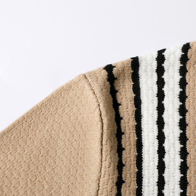 Polo de punto transfronterizo a rayas de hombre nuevo negocio de manga larga otoño invierno simple moda casual suéter de hombre