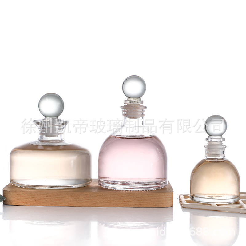 Nueva botella de vientre redonda blanca de cristal botella de aromaterapia botella vacía botella de ratán libre de fuego botella volátil aromaterapia botella de fragancia de flor seca