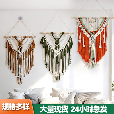跨境手工棉绳挂毯 ins 风民宿酒店装饰 简约文艺墙面壁挂挂件新款|ru