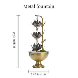 雨链摆件Metal fountain荷花雨链桌面摆件雨链喷泉装饰