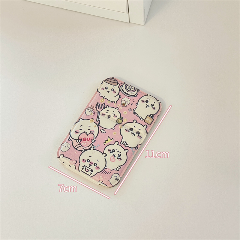 Nuevos espejos de maquillaje de dibujos animados de jiikawa grandes espejos de maquillaje portátiles plegables para dormitorios de estudiantes espejos de escritorio