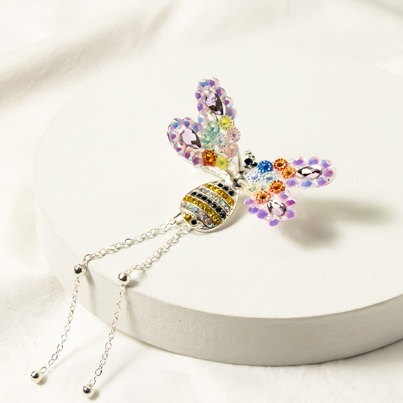 银色高档彩钻小蜜蜂