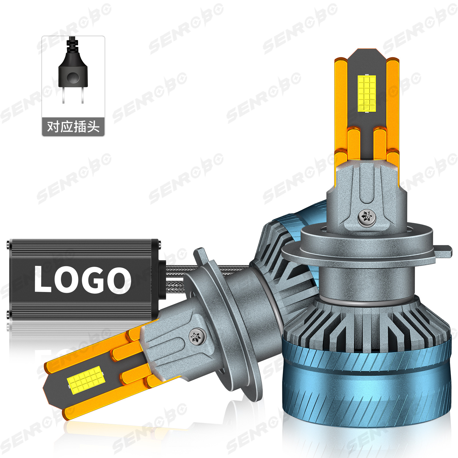 SENROBO de alta potencia diez tubos de cobre condujo delantero del automóvil de alto lumen superbrillante delantero del automóvil H7
