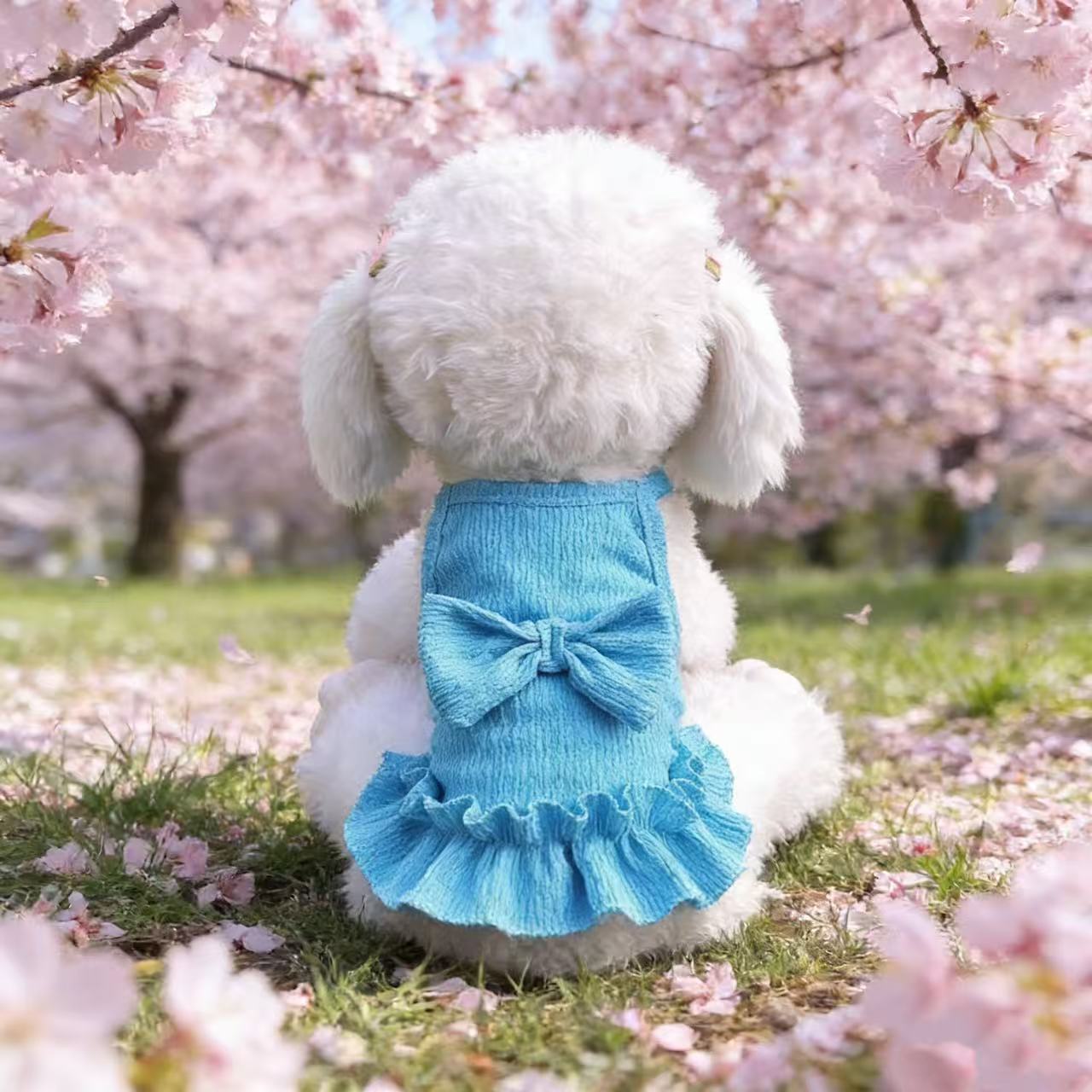 애완 동물 옷 봄과 여름 얇은 개 스커트 테디 비숑 작은 고양이 활 캔디 컬러 드레스