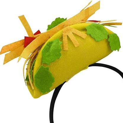 Nuevo cinturón de cabello mexicano decoración de fiesta pizza hamburguesa cinturón de cabello mexicano suministros de fiesta de carnaval