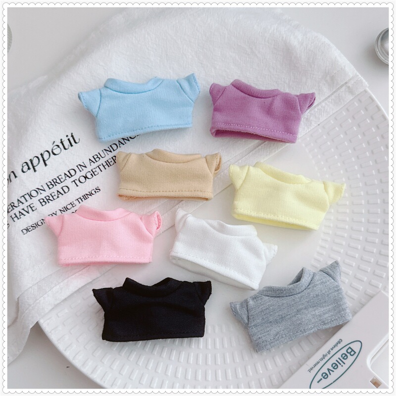 Labubu 4.0 Heart Password Baby Clothes Pure Color T-Shirt Clothes Pullover 10cm Mini Labubu Fourth Generation Replacement Outfit