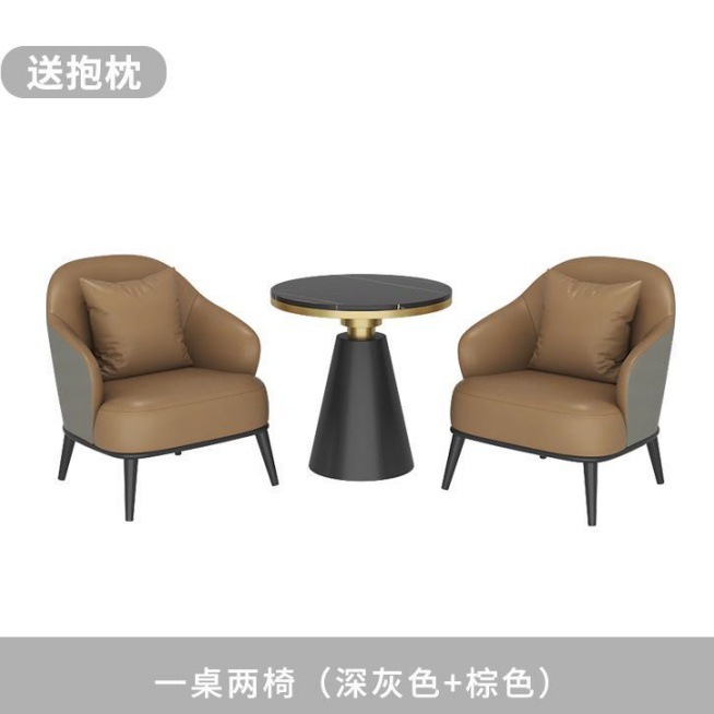 Mesa y silla de recepción Oficina de ventas Balcón de hotel de lujo simple Salón de belleza ocio Sofá para una sola reunión image 9