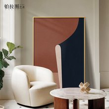 大幅客厅沙发背景墙装饰画现代简约轻奢挂画莫兰迪色抽象落地壁画