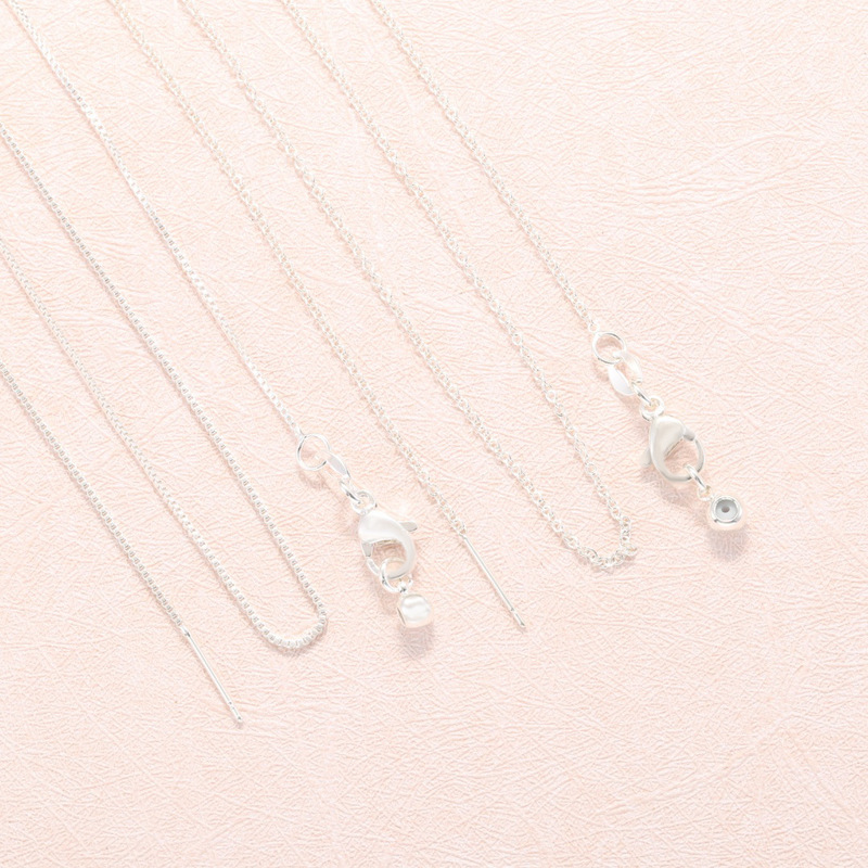 Silver-plated copper box chain, O-chain, pin chain, universal chain, adjustable plain chain, DIY necklace accessory PX14 Silver-plated copper box chain, O-chain, pin chain, universal chain, adjustable plain chain, DIY necklace accessory PX14