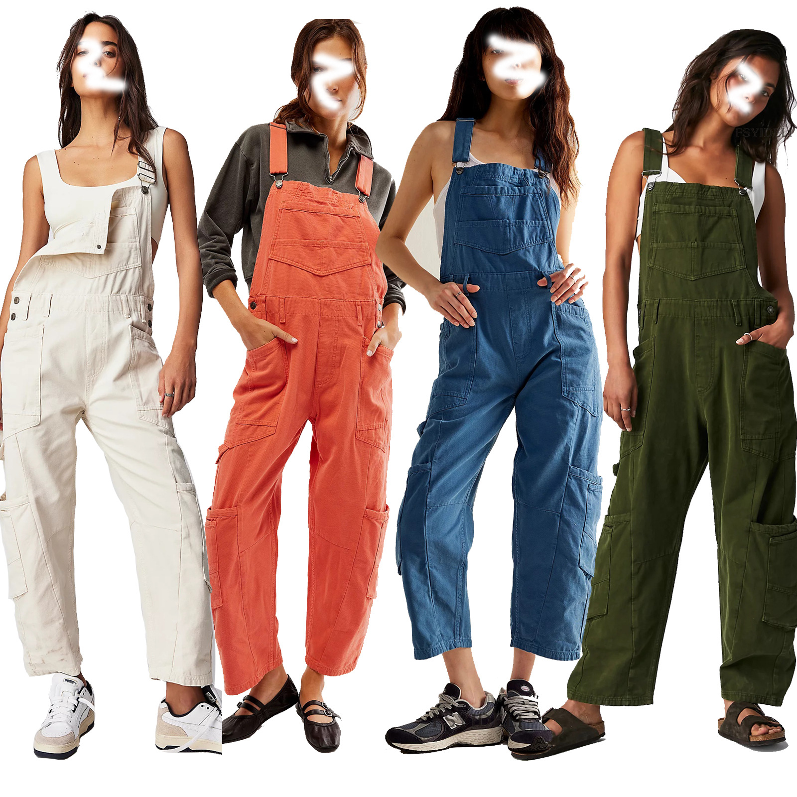 Pantalones vaqueros largos para mujer de Amazon, nuevos, casuales, holgados, sin mangas, overoles de mezclilla para trabajo, SU3563