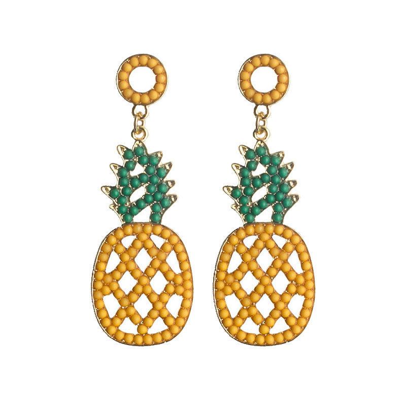 Fashion Fruit Beaded Alloy Plating Women's Drop Earrings 1 Pair display picture 4