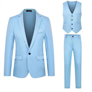 Cross-border Foreign Trade plus size Men's Suit Pants Vest Three-piece Set Men's Business Leisure Suit Wedding Dress suit
