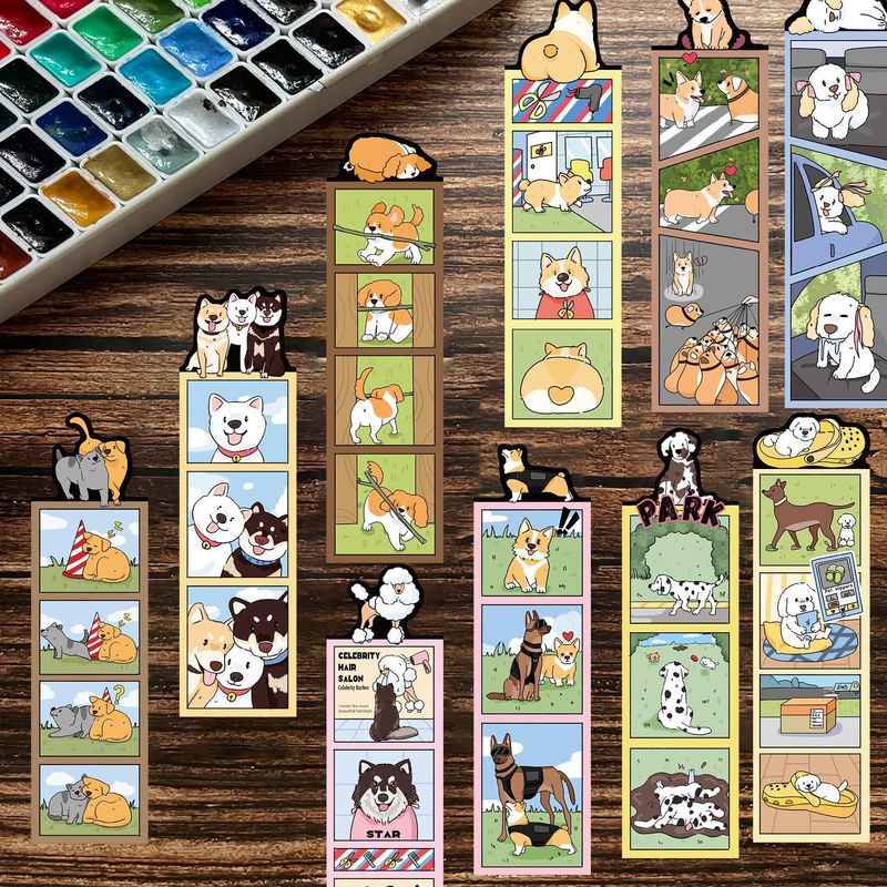 30张卡通原创狗狗世界书签简约手帐创意素材ins阅读纸质书签可DIY|undefined