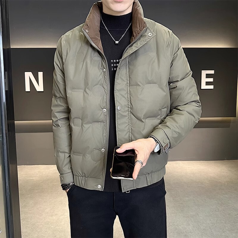New National Standard Men's Duck down Jacket 2025 Winter Trendy Casual Stand-Up Collar Youth Versatile Stylish Warm Coat