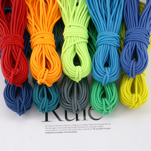 Elastic rope round 2.5mm colorful elastic rope high elastic rubber rope latex silk elastic band rubber band