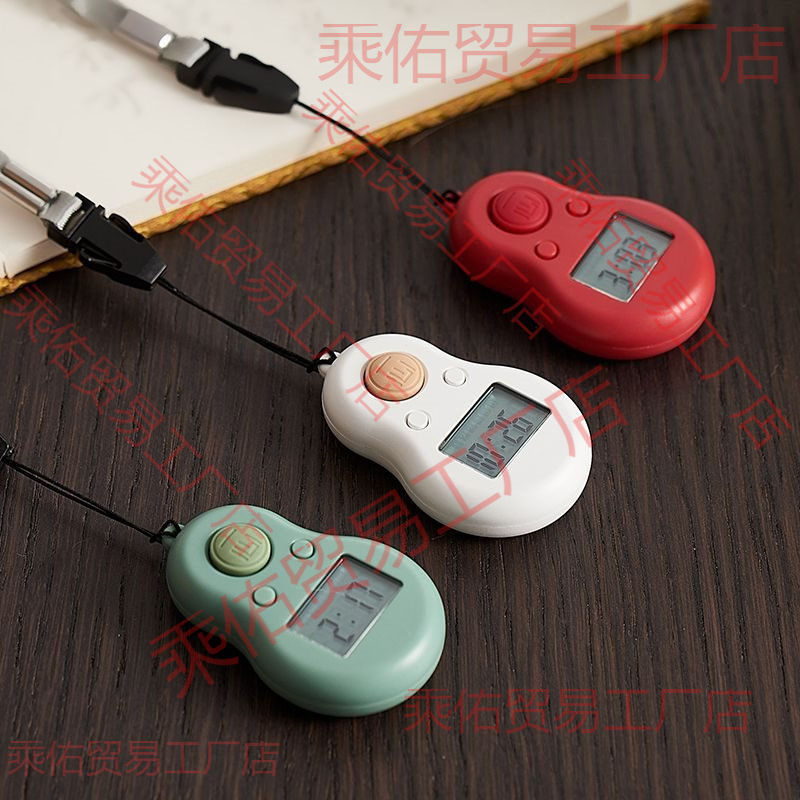 一心新款手动夜光念数计数器挂脖电子数显可看时间随身点数记数器