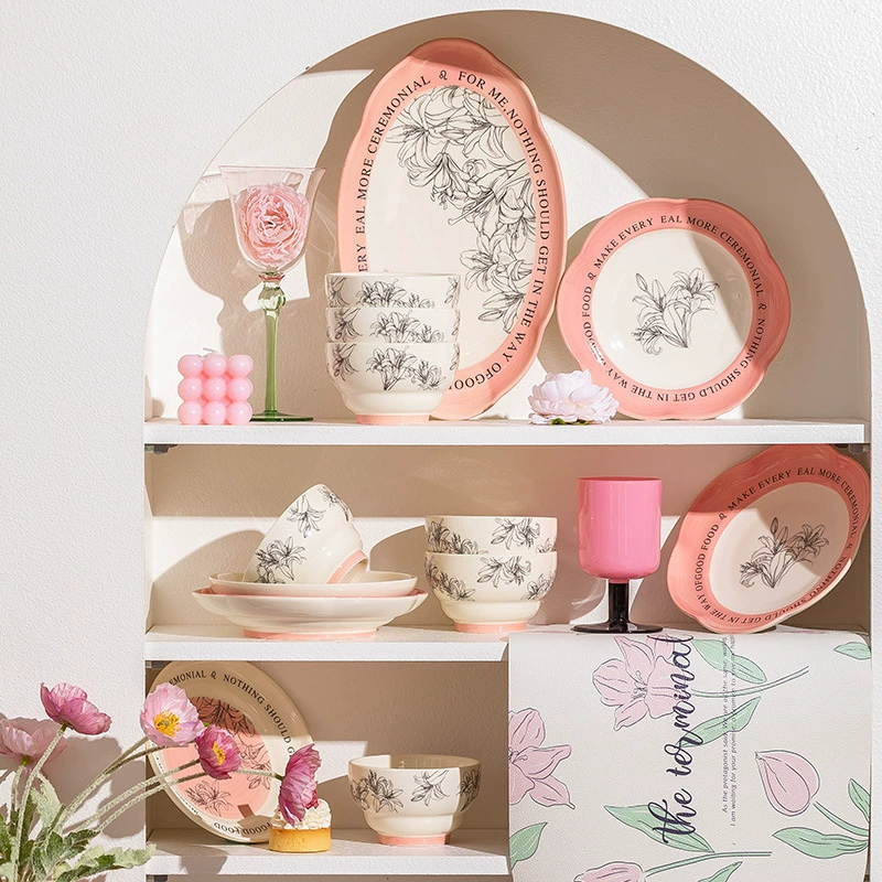 Kangmo Champs Dream Chanel-Style Ceramic Tableware Set - Full Dinnerware, 16-58 pcs, Birthday Gift